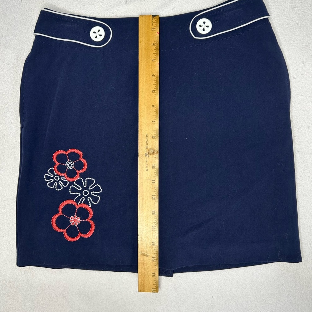Navy Skort with Orange/White Floral Design